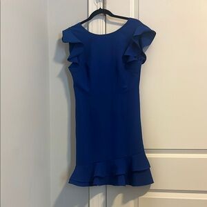 Elegant Blue Ruffle Dress